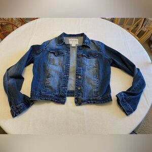 American rag distressed denim jacket  large bohemian jeans fabric lightweight